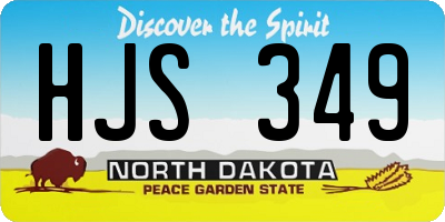 ND license plate HJS349