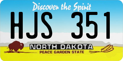ND license plate HJS351