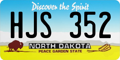 ND license plate HJS352