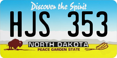 ND license plate HJS353