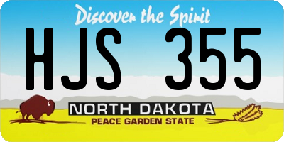 ND license plate HJS355