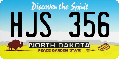 ND license plate HJS356