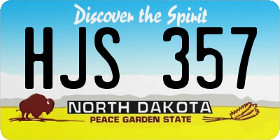 ND license plate HJS357