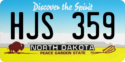 ND license plate HJS359