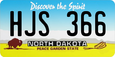 ND license plate HJS366