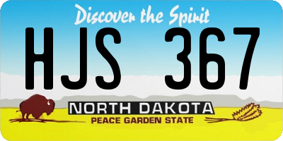 ND license plate HJS367