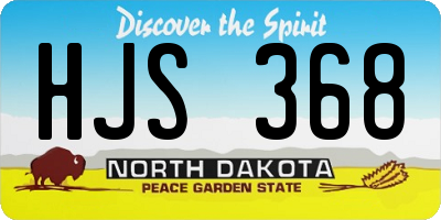 ND license plate HJS368