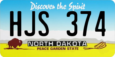ND license plate HJS374
