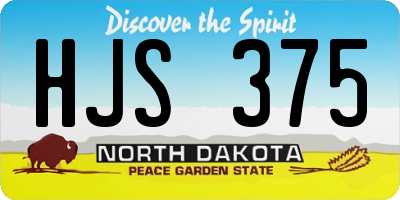 ND license plate HJS375