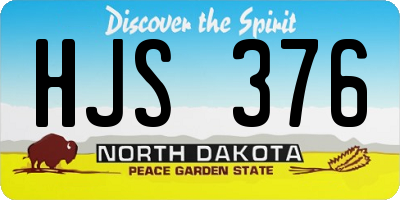 ND license plate HJS376