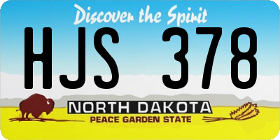 ND license plate HJS378