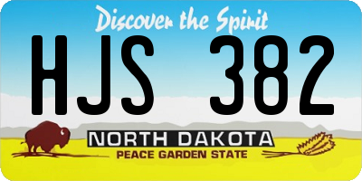ND license plate HJS382