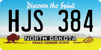 ND license plate HJS384