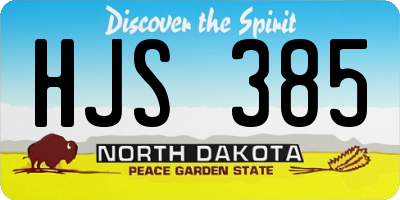 ND license plate HJS385