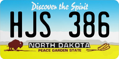 ND license plate HJS386
