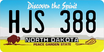 ND license plate HJS388