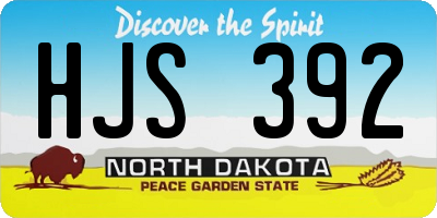 ND license plate HJS392