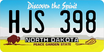 ND license plate HJS398