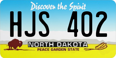 ND license plate HJS402