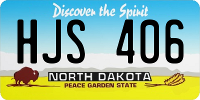 ND license plate HJS406