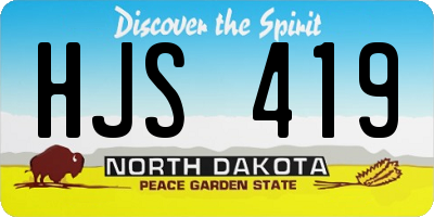 ND license plate HJS419