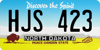 ND license plate HJS423