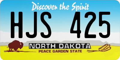 ND license plate HJS425