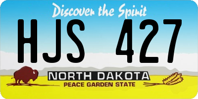 ND license plate HJS427