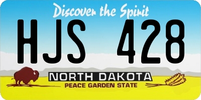 ND license plate HJS428