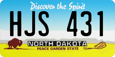 ND license plate HJS431