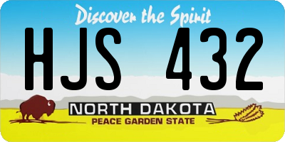 ND license plate HJS432