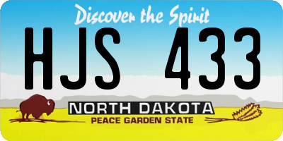 ND license plate HJS433