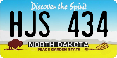 ND license plate HJS434
