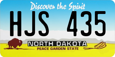 ND license plate HJS435