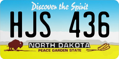 ND license plate HJS436