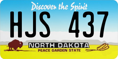 ND license plate HJS437