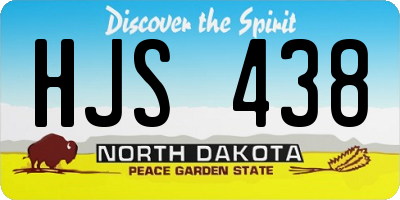 ND license plate HJS438