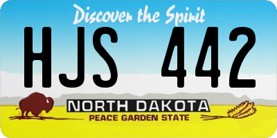 ND license plate HJS442