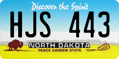 ND license plate HJS443