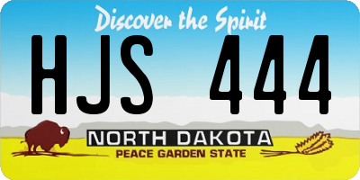 ND license plate HJS444