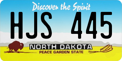 ND license plate HJS445