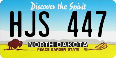 ND license plate HJS447