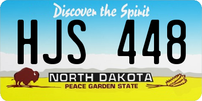 ND license plate HJS448