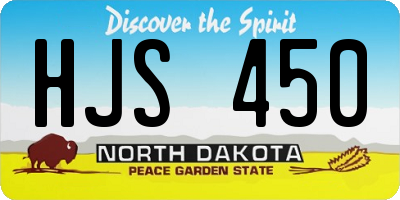 ND license plate HJS450
