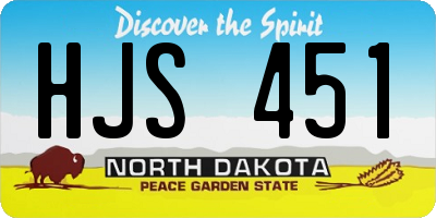 ND license plate HJS451