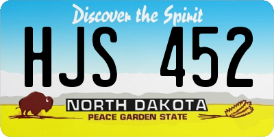 ND license plate HJS452
