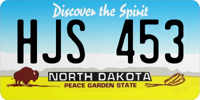 ND license plate HJS453