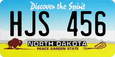 ND license plate HJS456