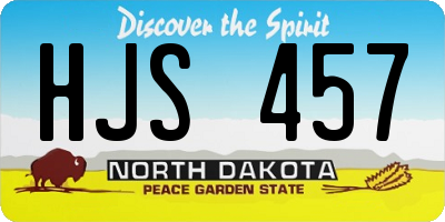 ND license plate HJS457