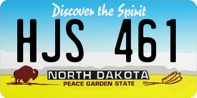 ND license plate HJS461